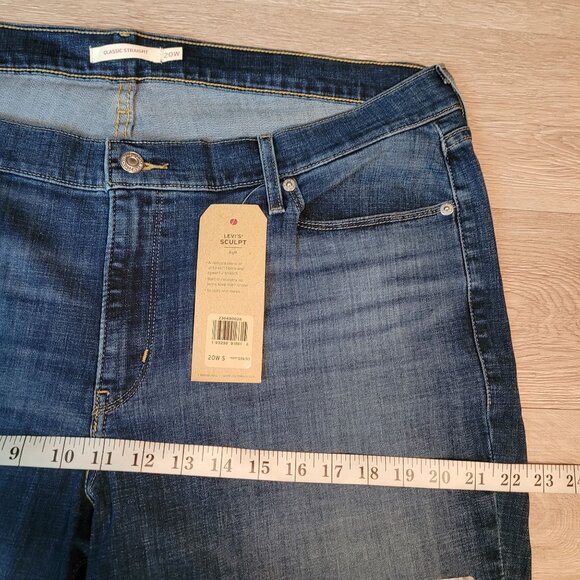 Levi's Jeans Womens 20 WS Sculpt Classic Straight Leg Mid Rise NWT Western Blue - Picture 8 of 11